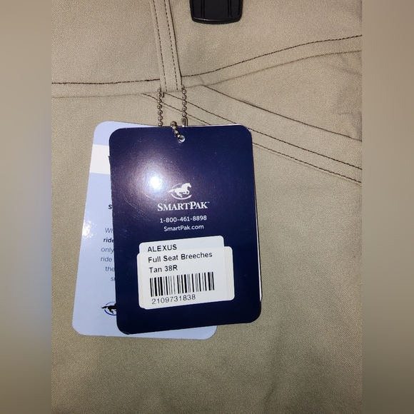 SmartPak Alexus Full Seat Show Breeches Tan NWT 38R - Picture 4 of 4